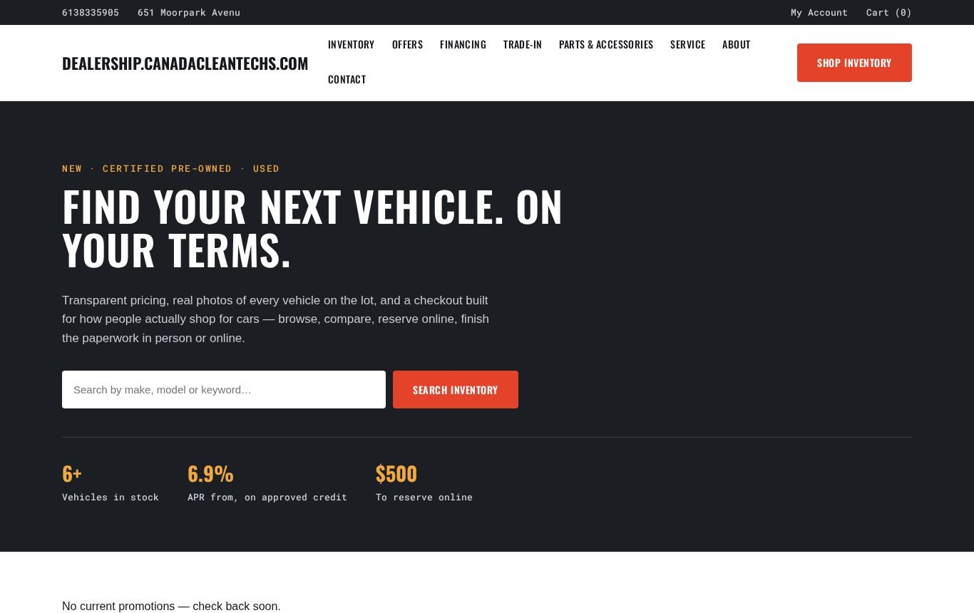 GAD Dealership &mdash; new, certified pre-owned & used vehicles — website screenshot